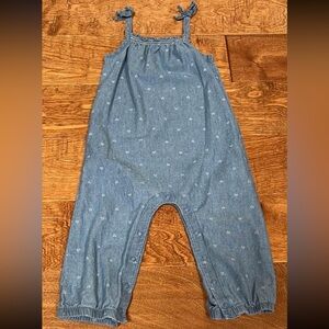 Baby Girls Carters Chambray Jumpsuit - 18 Months - Hearts